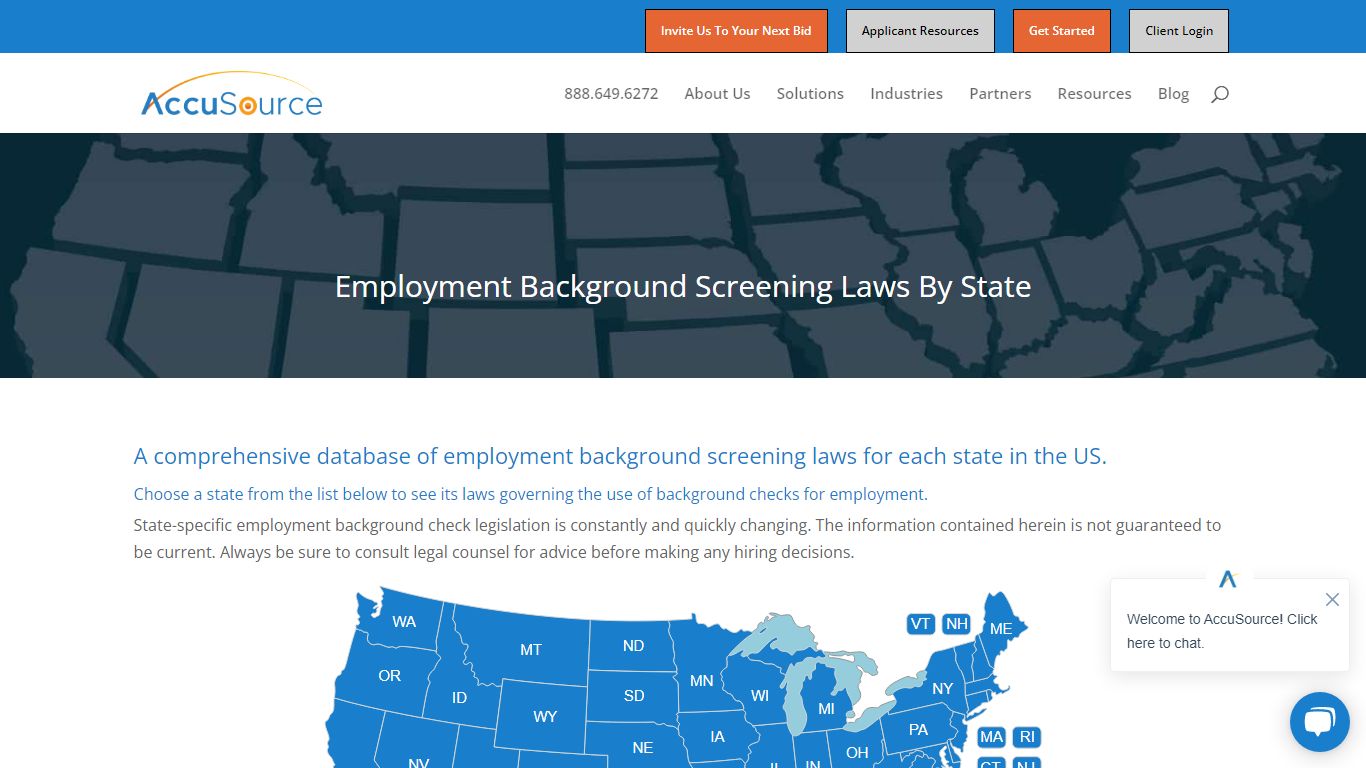 Employment Background Check Laws By State | AccuSource, Inc.